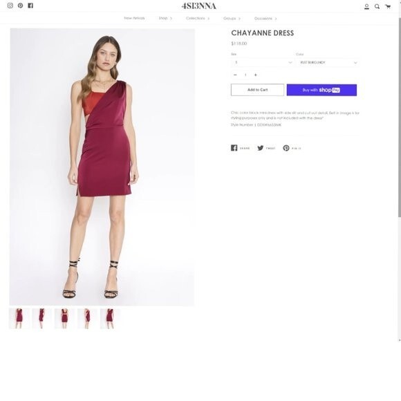 4SI3NNA Rust Burgundy CHAYANNE Color Block Sleeveless Mini Dress Sz S - Picture 9 of 12
